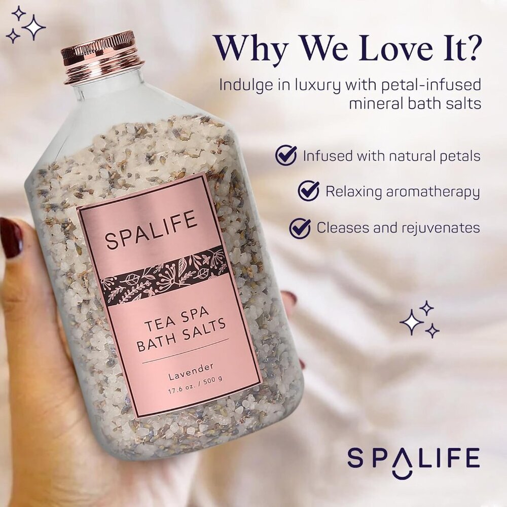Tea Spa Petal-Infused Effervescent Mineral Bath Salts - Lavender & Rose, 2-Pack - Picture 7 of 7